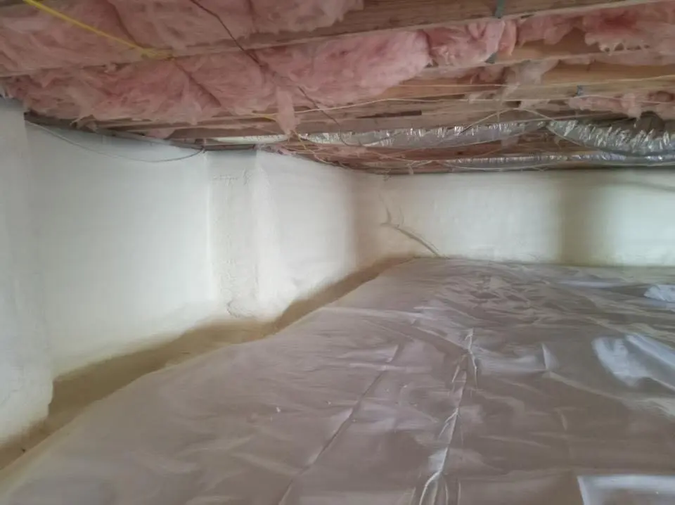 Crawl space encapsulation with closed-cell spray foam for Attic Insulation in Spanish Fork